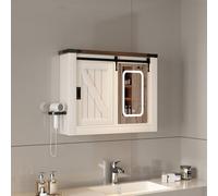 ChromaCasa Specchio Bagno Contenitore con 3 Colori Luce e 2 AC/3 USB, Armadio Specchio Bagno con Deumidificazione con 1 Tocco e Funzione di Memoria con Mensola Regolabile((80x60x20cm, Bianco)