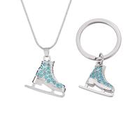 CHROMACRAFT 1 Collana con Ciondolo Skate E 1 Portachiavi, Collana dal Design Creativo, Collana Regalo, Gioielli da Donna