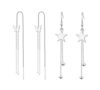 CHROMACRAFT 1 Paio di Orecchini A Stella E 1 Paio di Orecchini A Farfalla, Orecchini Lunghi con Nappe, Orecchini dallo Stile Semplice, Orecchini Elei