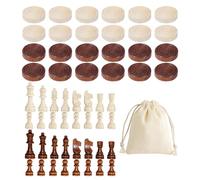 CHROMACRAFT 1 Set di Dama E 1 Set di Pezzi degli Scacchi con 1 Custodia, Pezzi degli Scacchi in Legno, Gioco da Tavolo, Gioco Interattivo