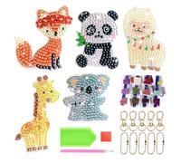 CHROMACRAFT 1 Set di Materiali per Realizzare Portachiavi con Strass, Artigianato Creativo per Bambini, Giocattoli Fatti A Mano per Bambini, Creazione di Portachiavi con Animali