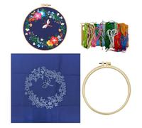 CHROMACRAFT 1 Set di Materiali per Ricamo con Motivi Floreali, Materiali per Ricamo Fai-da-Te Fatti A Mano, Accessori per Cucire, Realizzazione di Decorazioni per Ricamo