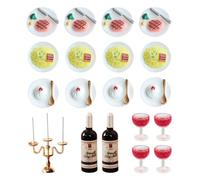 CHROMACRAFT 19 Pezzi di Modelli Alimentari in Miniatura, Mini Modelli Alimentari, Set di Alimenti per Case delle Bambole, Accessori Giocattolo per Modelli Alimentari Fai-da-Te