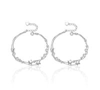 CHROMACRAFT 2 Braccialetti A Stella E Luna A Doppio Strato, Decorati con Perline E Ciondoli, Braccialetti Bohémien, Regali alla Moda E Squisiti.