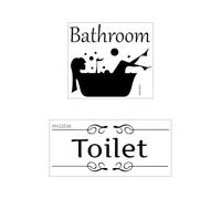 CHROMACRAFT 2 Fogli di Adesivi per Il Bagno, Decorazioni, Lettere Nere, Adesivi per Pareti del Bagno, Adesivi per Decorazioni Artistiche Fai da Te per Il Bagno, Decorazioni per La Casa