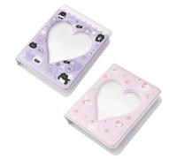 CHROMACRAFT 2 Graziosi Mini Album Fotografici, Porta Carte Fotografiche da 3 Pollici, Porta Carte per Collezionare Carte, Porta Foto Portatile A Fogli Mobili, 40 Mini Album Fotografici Tascabili