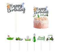 CHROMACRAFT 2 Inserti per Torta A Tema Golf, Inserti per Torta Creativi, Decorazioni per Feste di Compleanno A Tema Sportivo, Forniture per Feste