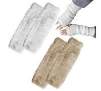 CHROMACRAFT 2 Paia Di Guanti In Peluche, Guanti Lunghi Senza Dita, Guanti Caldi, Guanti Morbidi, Guanti Semplici Da Donna