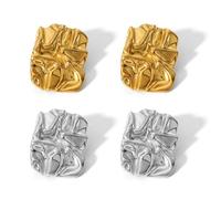 CHROMACRAFT 2 Paia di Orecchini Rettangolari, Orecchini Irregolari, Orecchini Personalizzati alla Moda, Orecchini Geometrici, Orecchini Semplici