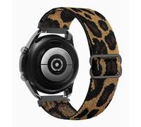 CHROMACRAFT 2 Pezzi di Cinturino in Cotone Elasticizzato con Stampa Leopardata, Accessori di Ricambio per Cinturino Sportivo, Semplice E Versatile, Tinta Unita, 22 Mm.