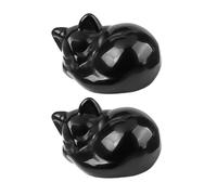 CHROMACRAFT 2 Pezzi Ornamenti per Gatti Neri, Ornamenti Regalo, Ornamenti per Sculture di Gatti Addormentati, Ornamenti per La Casa, Ornamenti per Piccole Auto, Semplici Ornamenti Decorativi