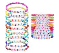 CHROMACRAFT 20 braccialetti con perle, braccialetti alla moda, braccialetti con alfabeto, braccialetti per ragazze