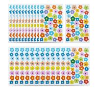 CHROMACRAFT 24 Fogli di Adesivi Floreali Colorati, Mini Adesivi Floreali, Adesivi Impermeabili Autoadesivi, Adesivi per Album, Adesivi per Cellulari, Adesivi Decorativi Fai da Te