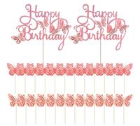 CHROMACRAFT 26 Pezzi di Inserti per Torta A Farfalla, Decorazioni per Torte, Elei Inserti per Torte, Decorazioni per Torte da Donna