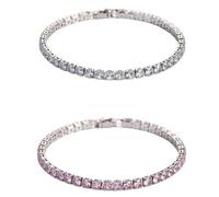 CHROMACRAFT 4 Braccialetti da Tennis da Donna, Braccialetti in Zircone Lucido, Gioielli alla Moda E Semplici, Regali di San Valentino per Le Amiche.