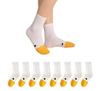 CHROMACRAFT 4 Paia Di Calzini A Forma Di Oca, Calzini Dal Design Creativo, Calzini Interessanti, Calzini Carini Con Personalità, Calzini Morbidi E Traspiranti Al Centro Del Polpaccio