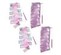 CHROMACRAFT 4 Pezzi di Nastri Ginnici Lampeggianti, Nastri da Ballo con Aste, Adatti per Ginnastica Ritmica, Spettacoli Teatrali (Rosa, Viola).