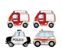 CHROMACRAFT 4 Pezzi di Palloncini Decorazione del Partito, Palloncini di Compleanno del Fumetto, Giocattoli Gonfiabili per Bambini, tra Cui Ambulanza E Auto della Polizia.