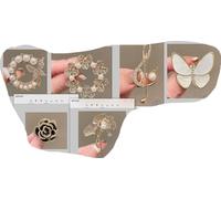 CHROMACRAFT 6 Accessori per Spille da Donna, Elementi in Camelia con Perline A Farfalla, Ornamenti Squisiti per Migliorare Il Temperamento, Adatti per Cappelli, Abiti E Camicie.
