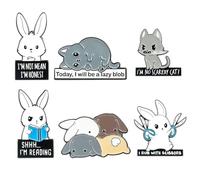 CHROMACRAFT 6 Pezzi di Graziose Spille con Animali, Spille di Coniglio, Spille di Cartoni Animati, Spille Creative, Spille per Bambini, Spille Decorative