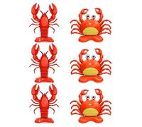 CHROMACRAFT 6 Pezzi di Palloncini per Feste di Compleanno, Palloncini per Animali Marini, Palloncini per Film in Alluminio Carino, Palloncini di Granchio in Piedi, Aragoste.