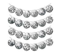 CHROMACRAFT Banner con Palla da Discoteca 2 Pezzi, Banner da Discoteca Riflettente A Specchio, Decorazioni per Feste Glitterate, Decorazioni Fai-da-Te per Il Ballo di Fine Anno, Feste da Ballo