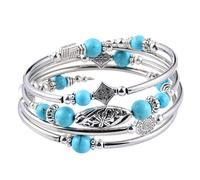 CHROMACRAFT Bracciale Multistrato da 1 Pezzo, Braccialetto Vintage, Braccialetto Impilabile, Gioielli Boho, Gioielli da Donna