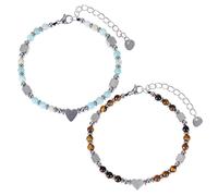 CHROMACRAFT Braccialetti Dell'Amicizia in 2 Pezzi, Braccialetti con Perline Colorate, Braccialetti Portafortuna, Braccialetti con Perline alla Moda, Braccialetti Regalo per Gli Amici