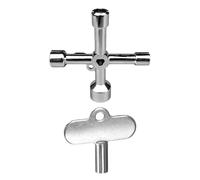 CHROMACRAFT Chiave A Triangolo con Chiave A Valvola da 2 Pezzi, Chiave Universale Multifunzione, Adatta per Contatori dell'Acqua, Cancelli di Blocco, Valvole di Riscaldamento, Scatole Elettriche.