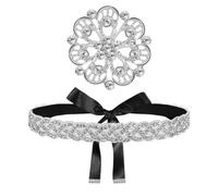 CHROMACRAFT Cintura In Strass 1 Pezzo E Spilla In Strass 1 Pezzo, Cintura Decorativa Per Abito, Cintura Elee, Cintura Scintillante, Accessori Da Donna