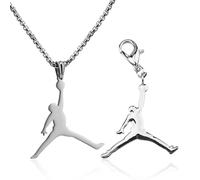 CHROMACRAFT Collana con Elemento da Basket da 1 Pezzo E Pendente con Elemento da Basket da 1 Pezzo, Gioielli Personalizzati alla Moda, Gioielli in Acciaio Inossidabile, Gioielli in Stile Punk