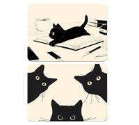 CHROMACRAFT Confezione da 2 Tappetini per Mouse con Motivo Gatto, Tappetino Divertente e Antiscivolo per Mouse