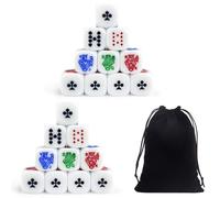 CHROMACRAFT Dadi da Poker da 20 Pezzi E Borsa in Velluto Nero da 1 Pezzo, Gioco di Lancio, Giocattolo Creativo, Giocattolo Interattivo, Giochi di società