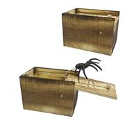 CHROMACRAFT Giocattolo in Scatola di Legno di Ragno da 2 Pezzi, Giocattolo di Trucco, Giocattolo Divertente, Giocattolo Creativo, Giocattolo di Ragno Simulato