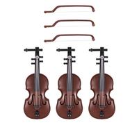 CHROMACRAFT Mini Violino da 3 Pezzi, Violino in Miniatura, Modello di Strumento Musicale in Legno, Decorazione Modello di Strumento Musicale in Miniatura, Regalo per Gli Amanti del Violino