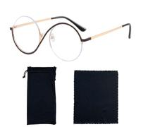 CHROMACRAFT Occhiali Asimmetrici da 1 Pezzo, con Borsa per Occhiali da 1 Pezzo E Panno per Occhiali da 1 Pezzo, Occhiali con Montatura Rotonda, Accessori di Abbigliamento