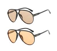 CHROMACRAFT Occhiali Da Sole 2 Pezzi, Occhiali Da Sole Semplici E Alla Moda, Attrezzatura Da Viaggio All'Aperto, Occhiali Da Sole Pilota, Occhiali Da Sole Retrò