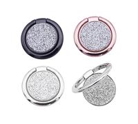 CHROMACRAFT Porta Anello Rotondo da 4 Pezzi, Supporto Creativo in Metallo, Porta Cellulare, Porta Cellulare Portatile, Accessori per Cellulare