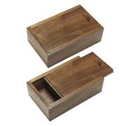 CHROMACRAFT Portagioie Push-Pull da 2 Pezzi, Portagioie in Legno, Semplice Portagioie retrò, Scatola Portaoggetti per Piccoli Oggetti, Accessori per La Casa