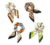 CHROMACRAFT Sciarpa Quadrata Con Bavaglino In Raso Leggero 4 Pezzi, Sciarpa Di Seta Professionale Per Abiti Da Sera, Regalo Per La Festa Della Mamma Per La Mamma.