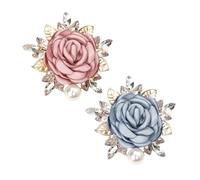 CHROMACRAFT Spilla A Fiori in Cristallo da 2 Pezzi, Spilla A Fiori in Tessuto, Spilla da Donna, Elee Spilla A Rosa, Squisita Spilla per Abiti, Spilla per Abiti, Spilla per Accessori di Moda