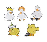 CHROMACRAFT Spille A Forma di Anatra di Cartone Animato da 5 Pezzi, Spille Carine E Divertenti, Spille per Bambini, Spille dal Design Creativo, Accessori di Abbigliamento