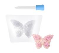 CHROMACRAFT Stampo in Silicone con Farfalla A Forma di Fiore da 1 Pezzo, Gocciolatore in Silicone da 1 Pezzo, Stampo Portacandele Tridimensionale, Stampo per Fusione, Stampo Portacandele Creativo