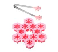 CHROMACRAFT Stampo Per Fiocchi Di Neve Rosa Da 1 Pezzo E Fermaglio Per Ghiaccio Da 1 Pezzo, Stampo In Silicone Per Cubetti Di Ghiaccio E Prodotti Da Forno