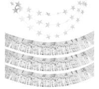 CHROMACRAFT Striscioni con Nappe da 3 Pezzi E Bandiera del Treno A Stella da 1 Pezzo, Decorazioni Glitterate, Decorazioni Murali per Feste, Forniture per Feste