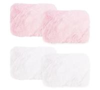 CHROMACRAFT Tappeto per Casa delle Bambole da 4 Pezzi, Tappeto per Casa delle Bambole 1:12, Tappeto in Peluche Ovale, Mini Decorazione del Pavimento, Accessori Giocattolo per Ragazze