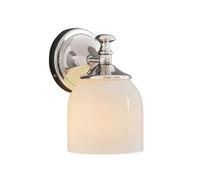 Chrome Bagno Vanity Light Fixtures, Parete D'Argento Applique con Vetro Bianco Ombra, Metà Del Secolo Moderno Wall Light Over Mirror, Hardwired Wall Lighting Fixture per Cucina Corridoio Camera da Le