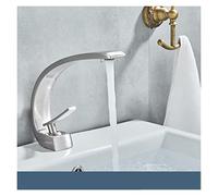 Chrome Bathroom Basin rubinetto singolo manico impugnatura in oro lucido caldo miscelatore calore rubinetti for montaggio a ponte lavabo,Sicuro per l'acqua(Brushed Nicke)