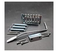 Chrome/Black A Set 6 String Skin Self Flat Symy Tremolo Bridge System Per Chitarra Elettrica Sostituzione delle parti ponte (Color : Chrome)