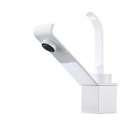 Chrome Black Basin Faucets Bathroom Water Mixer Taps Brass Washbasin Faucet Single Handle One Hole Bath Sink Crane Tap(WHITE)